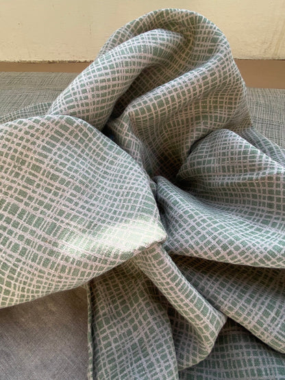 16 BerkBox94 Raoul Textile Line Hand Print Made in US Lena Stripe Small Scale Green White 1.75Y MSRP $300+/y