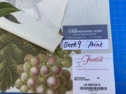 18i Berkbox9 Length Scalamandre Print 34"L x 27" W Les Fruits Multi On Ivory
