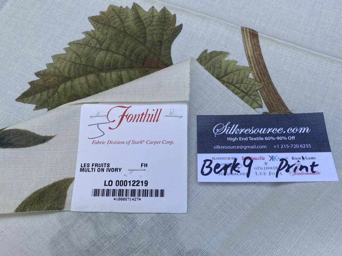 18j Berkbox9 Length Scalamandre Print 34"L x 27" W Les Fruits Multi On Ivory