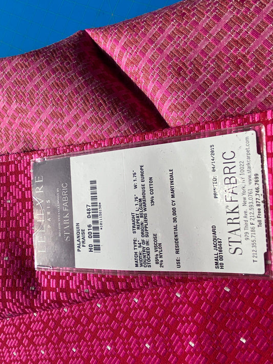 22 Berkbox104 Square Scalamandre Lelievre Paris Palanquin Fraise Pink Small Scale Texture