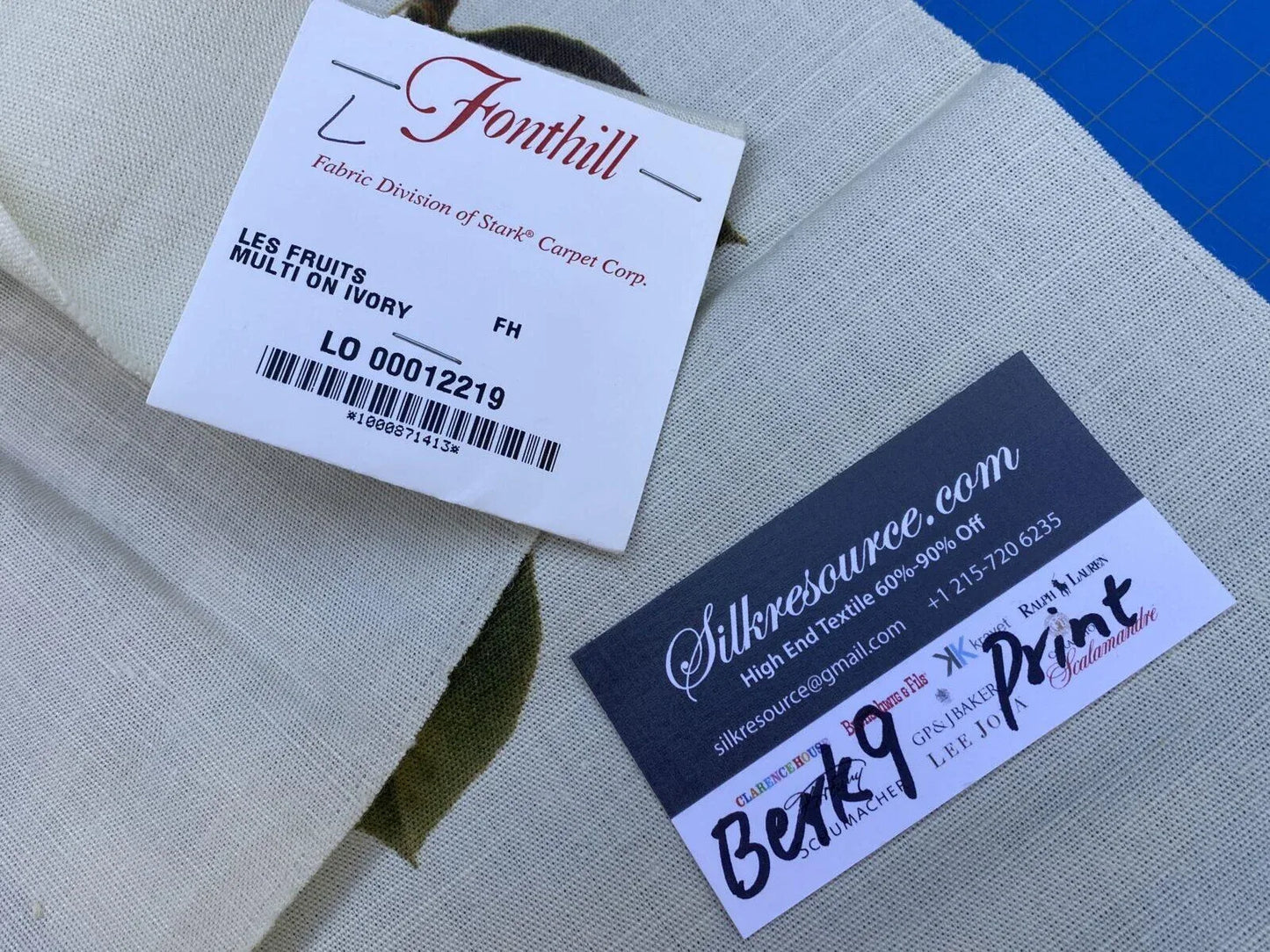 18l Berkbox9 Length Scalamandre Print 34"L x 27" W Les Fruits Multi On Ivory