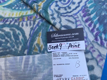 20b Berkbox9 Length Scalamandre Print 1 Yard x26" Indra Aqua/multi Aztek Mayan Print Cotton MSRP USD 202/Y Heavy