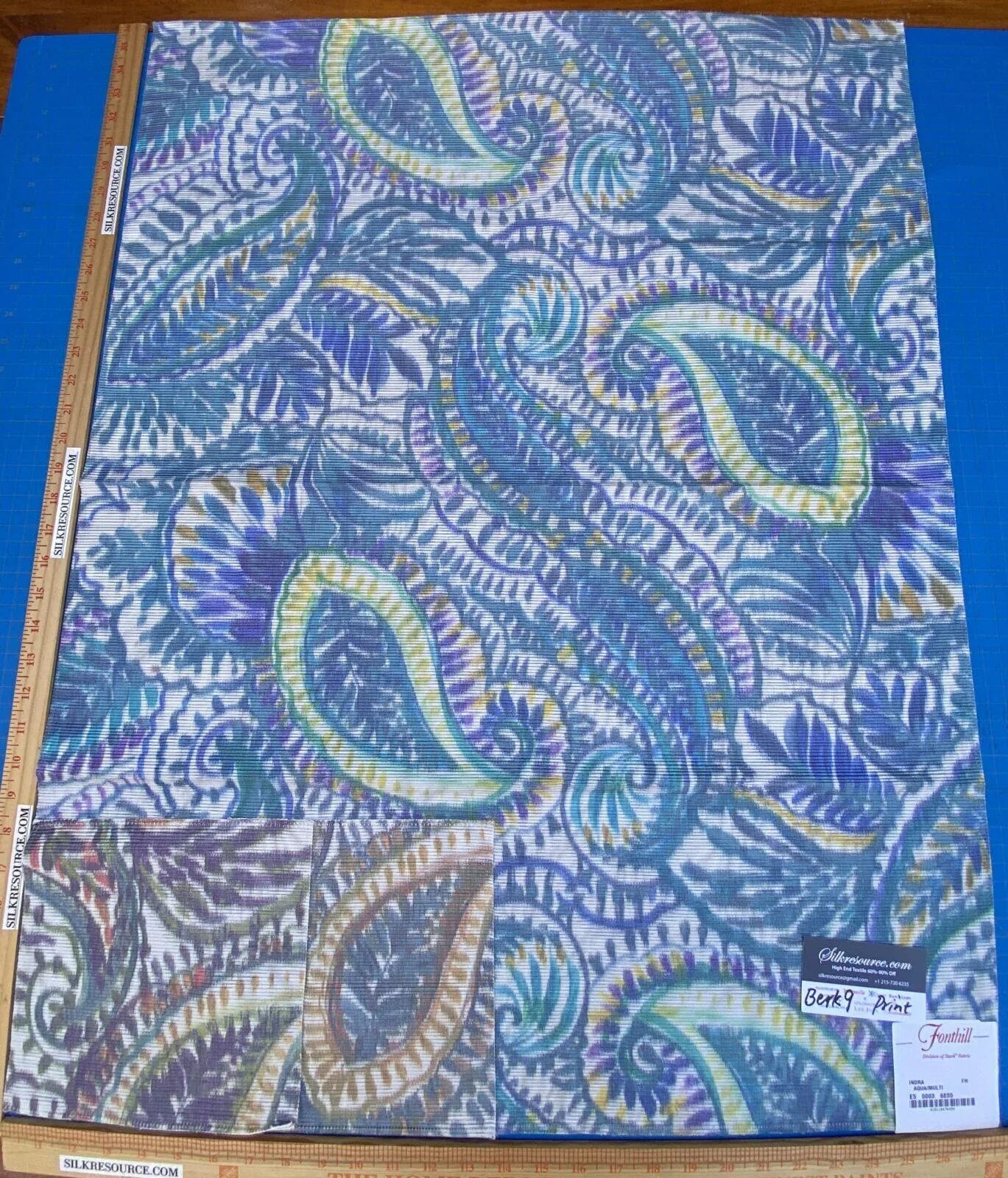 Scalamandre Indra Cotton - Aqua/Multi