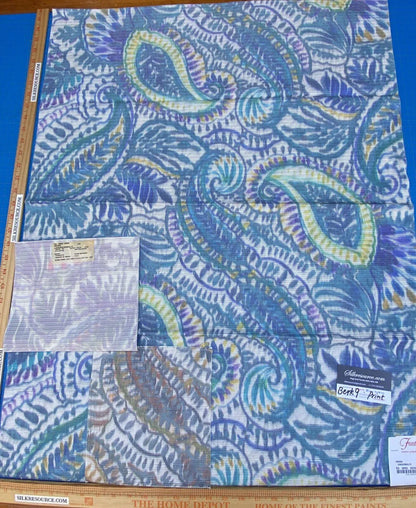 20e Berkbox9 Length Scalamandre Print 1 Yard X 26" Indra Aqua/multi Aztek Mayan Print Cotton MSRP USD 202/Y Heavy