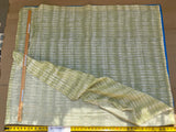 21 BerkBox94 Raoul Textile Line Hand Print Made in US Green Beige Stripe Small Scale 1.6Y X 48"W MSRP $300++/y