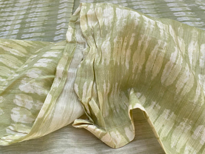 21 BerkBox94 Raoul Textile Line Hand Print Made in US Green Beige Stripe Small Scale 1.6Y X 48"W MSRP $300++/y