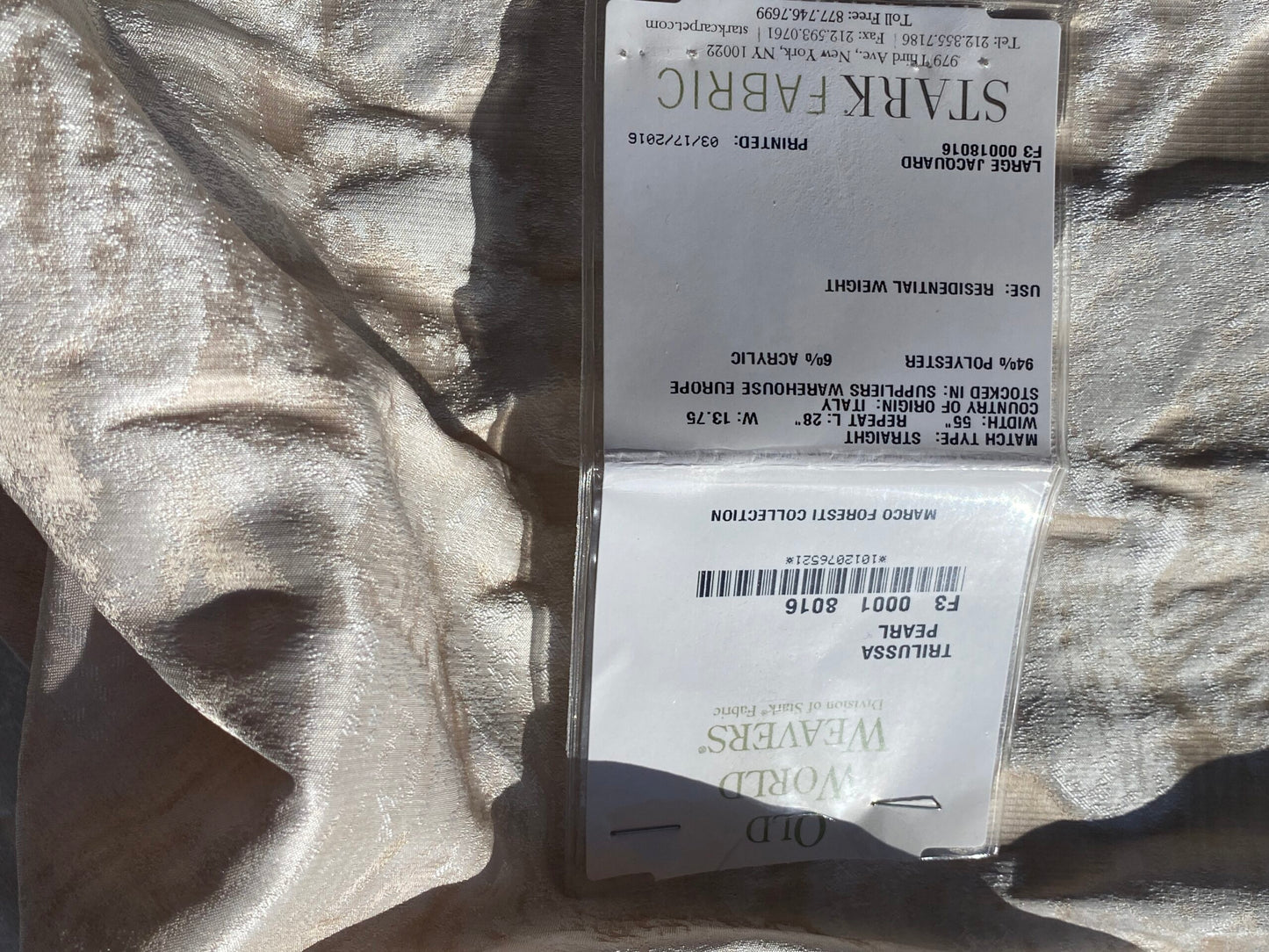 32 Berkbox104 Square Scalamandre Old World Weavers Trilussa Pearl Cream White Abstract Jacquard