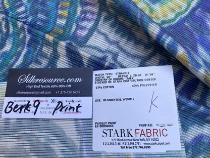 20k Berkbox9 Length Scalamandre Print 1 Yard X 26" Indra Aqua/multi Aztek Mayan Print Cotton MSRP USD 202/Y Heavy