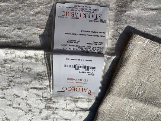 36 Berkbox104 Square Scalamandre Aldeco Misty Pure White Small Jacquard Abstract