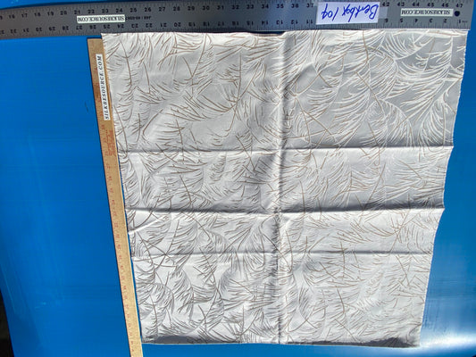 37 Berkbox104 Square Scalamandre Lelievre Paris Graminae Blanc White Brown Tropical Jacquard Woven