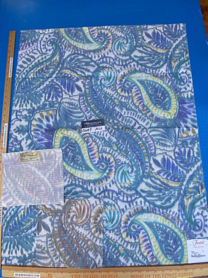 Scalamandre Indra Aztek Mayan Cotton - Aqua/Multi