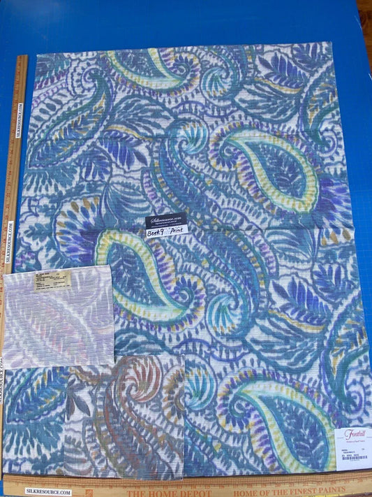 Scalamandre Indra Aztek Mayan Cotton - Aqua/Multi