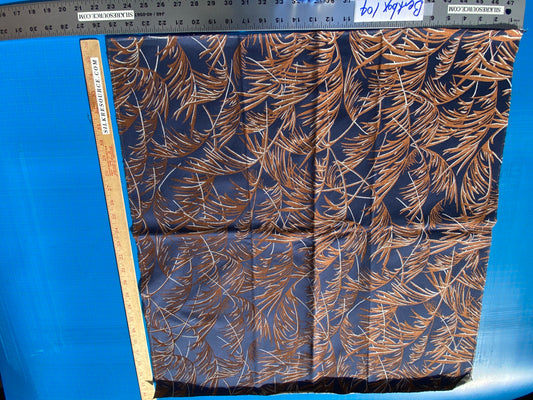 38 Berkbox104 Square Scalamandre Lelievre Paris Graminae Navy Blue Brown Tropical Jacquard Woven