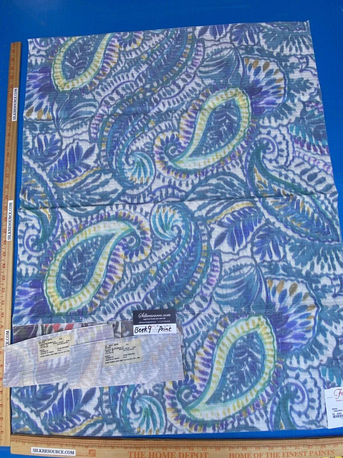 Scalamandre Indra Aztek Mayan Cotton - Aqua/Multi