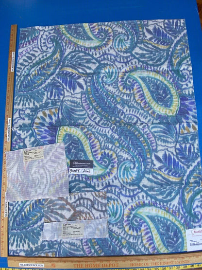 Scalamandre Indra Aztek Mayan Cotton - Aqua/Multi