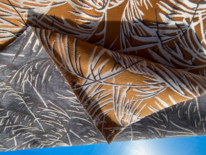 39 Berkbox104 Square Scalamandre Lelievre Paris Graminae Brown White Tropical Jacquard Woven