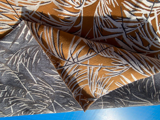 39 Berkbox104 Square Scalamandre Lelievre Paris Graminae Brown White Tropical Jacquard Woven