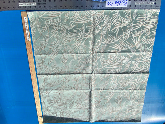 40 Berkbox104 Square Scalamandre Lelievre Paris Graminae Green White Tropical Jacquard Woven