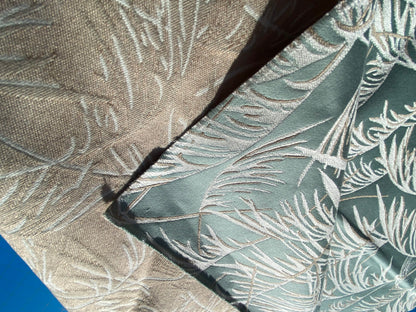 40 Berkbox104 Square Scalamandre Lelievre Paris Graminae Green White Tropical Jacquard Woven