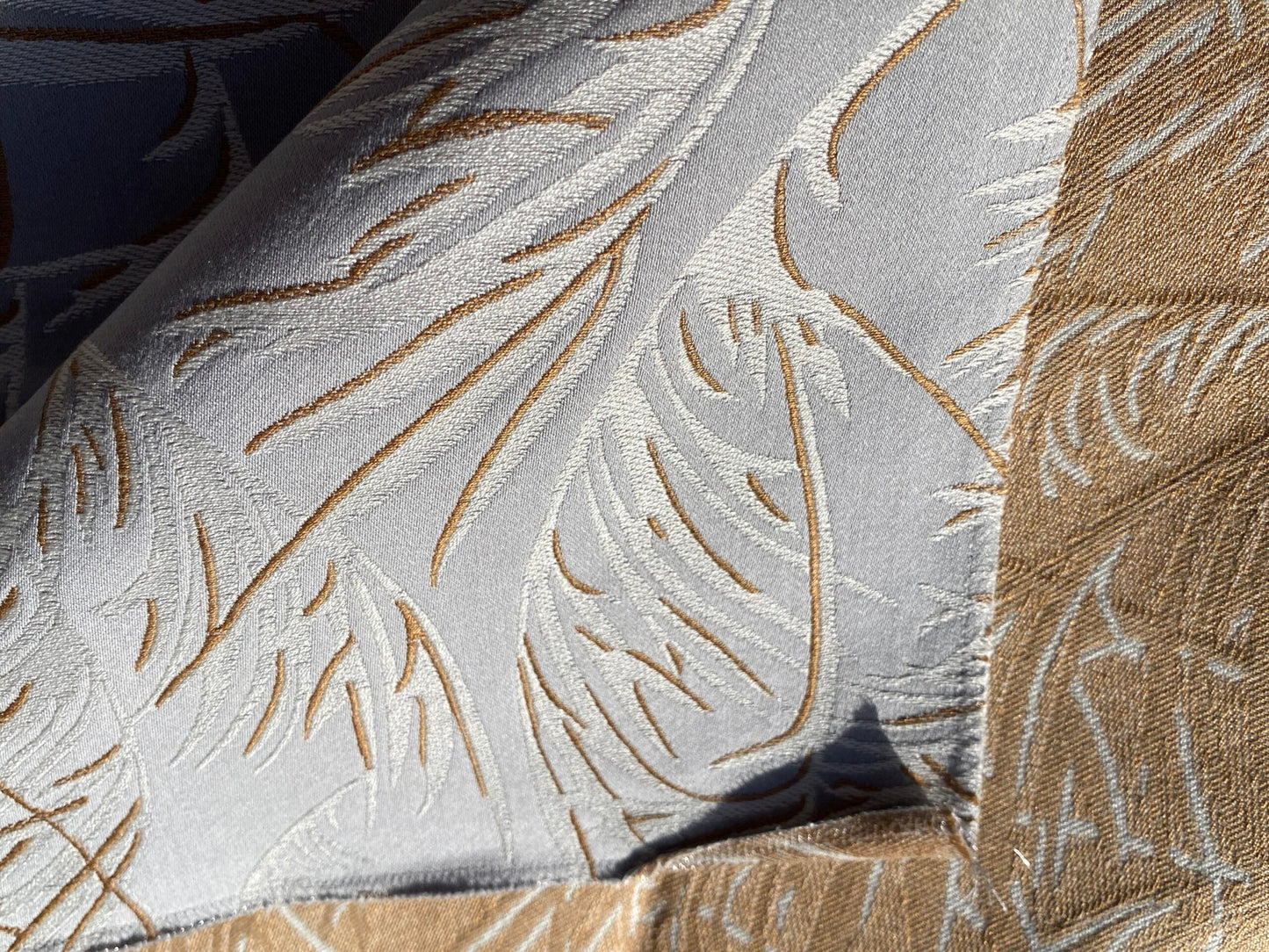 41 Berkbox104 Square Scalamandre Lelievre Paris Graminae Gray White Tropical Jacquard Woven