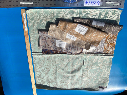 42 Berkbox104 Square Scalamandre Lelievre Paris Graminae Celadon Green Tropical Jacquard Woven