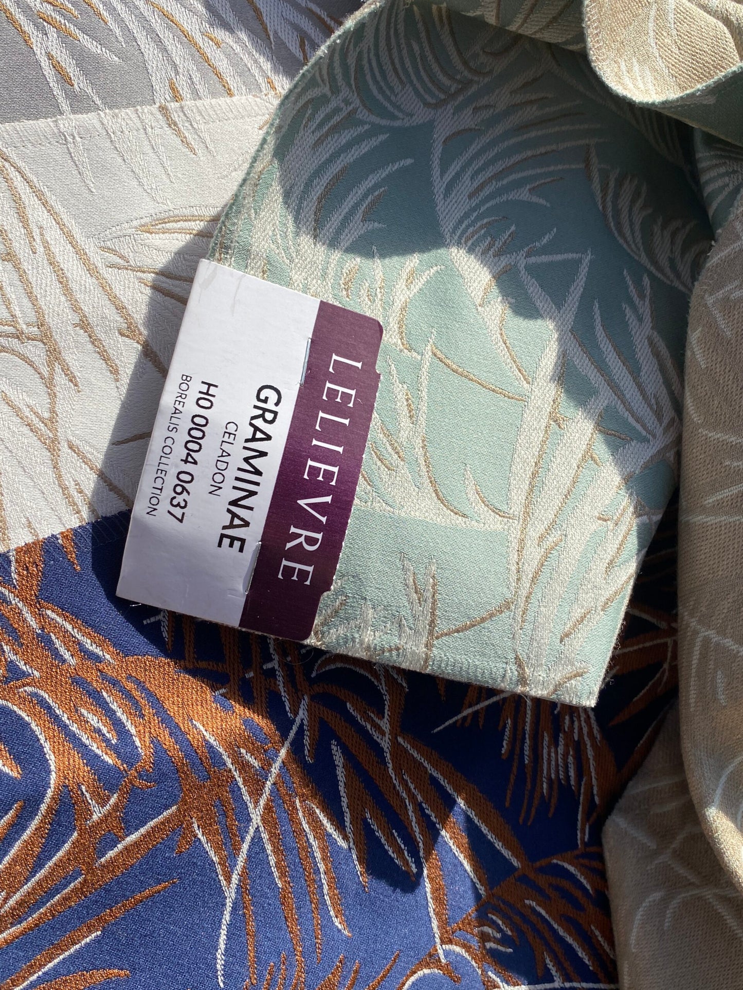 42 Berkbox104 Square Scalamandre Lelievre Paris Graminae Celadon Green Tropical Jacquard Woven