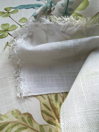 4 BerkBox95 Printed Fabrics by Old World Weavers 2.4Y Wethersfield Fern Spring Tropical White Green Blue