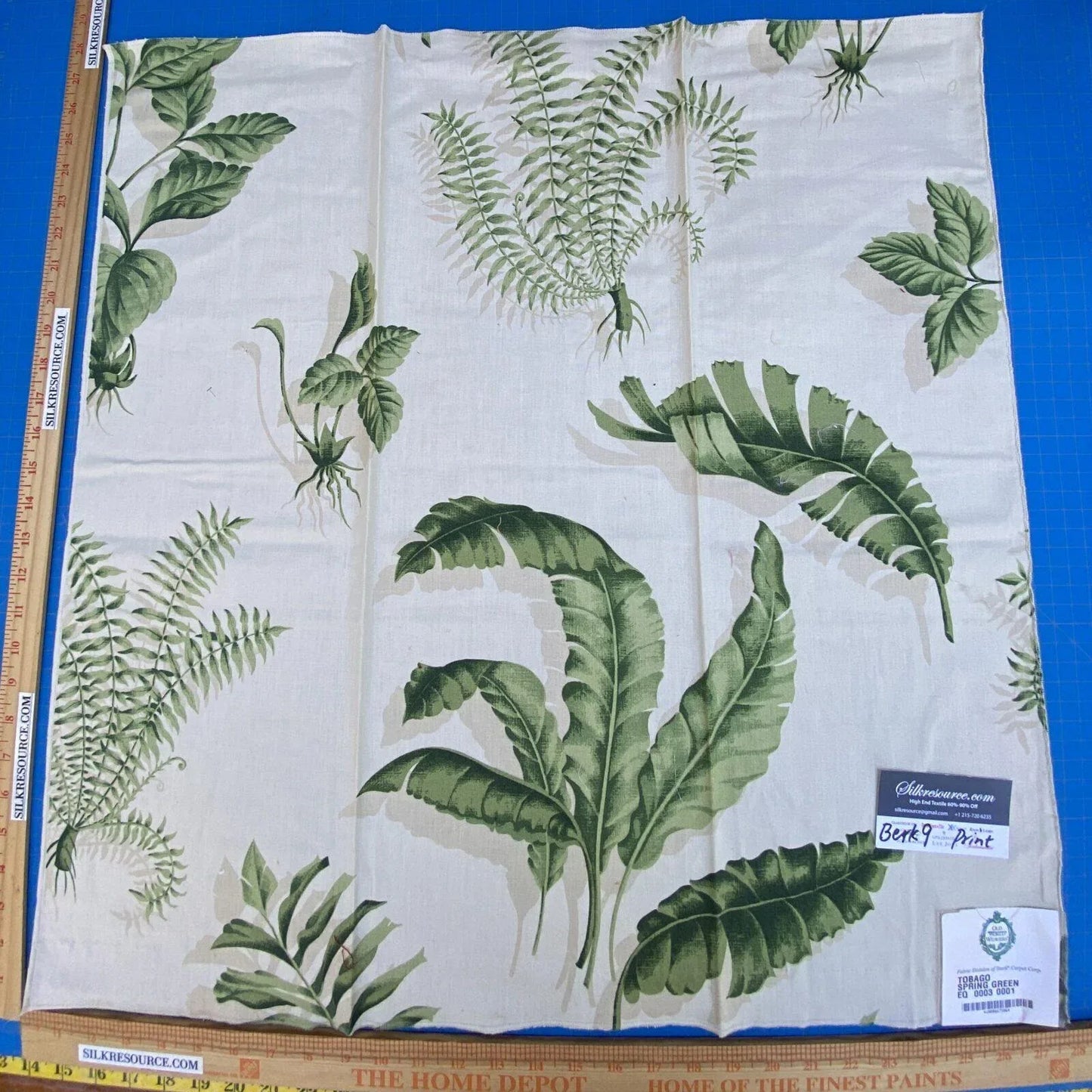 22 Berkbox9 Length Scalamandre Print 27x27 Inches Tobago Spring Green