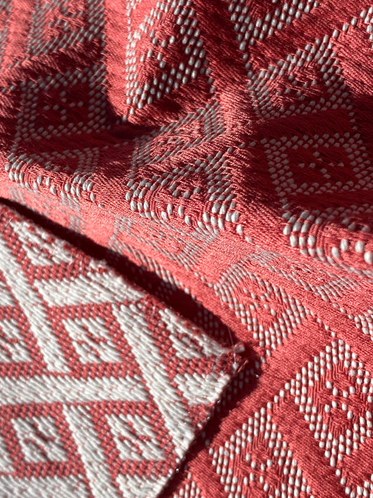 46 Berkbox104 Square Scalamandre Red White Diamond Small Scale Texture