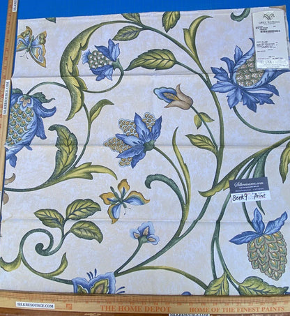 23a Berkbox9 Length Scalamandre Print 27x27 Inches Saner On Blue On Cream