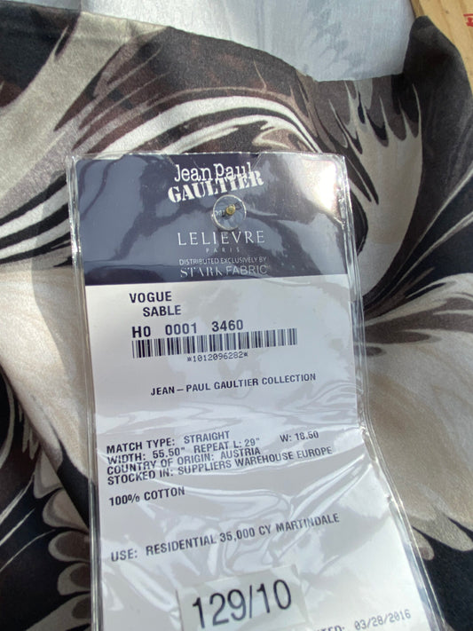 7 BerkBox95 Printed Fabrics by Jean Paul Gaultier Vogue Sable Print Black Abstract 27"x 54" MSRP USD 400+/y