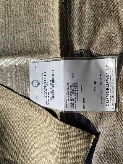 50 Berkbox104 Square Scalamandre Edmon Petit Lin Miroir Argent Ecru Tient Linen Beige Small Scale Texture MSRP USD 232/y