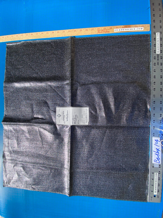 51 Berkbox104 Square Scalamandre Edmon Petit Lin Miroir Argent Noir Black Linen Beige Small Scale Texture MSRP USD 232/y