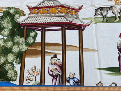 24b Scalamandre Shanghai Cotton Print 1 Yard x27"W MSRP USD536/Y Asian Landscape