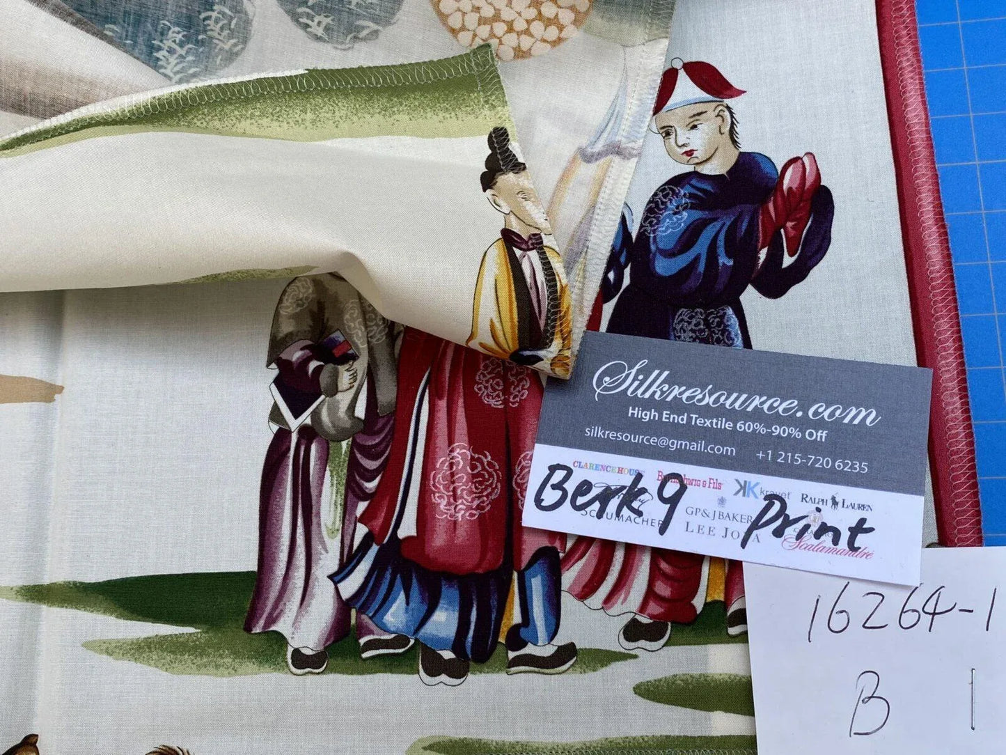 BY Yard Scalamandre Shanghai Multi On Cream Chinoisery Painting Printed Cotton MSRP USD584/Y Asian Landscape Special Order