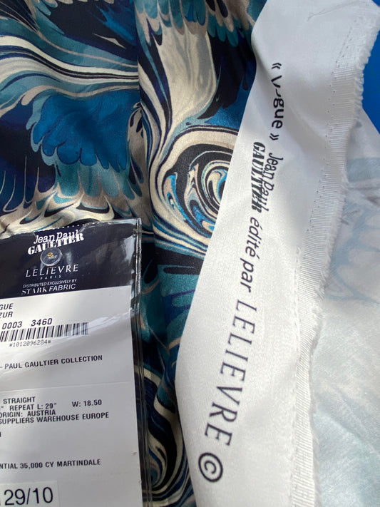 8 BerkBox95 Printed Fabrics by Jean Paul Gaultier Vogue Azur Print Blue White Abstract MSRP USD 400+/y