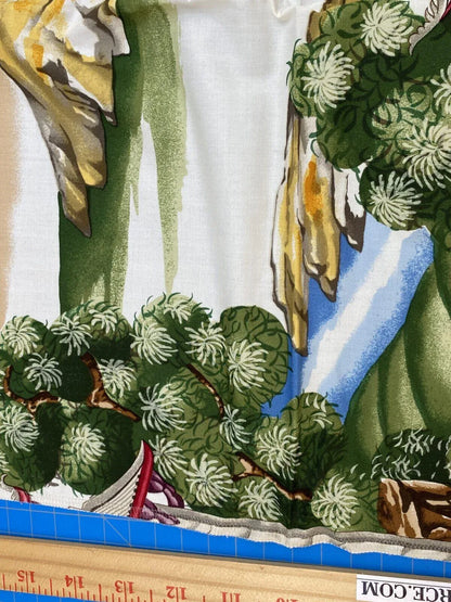 24b Scalamandre Shanghai Cotton Print 1 Yard x27"W MSRP USD536/Y Asian Landscape