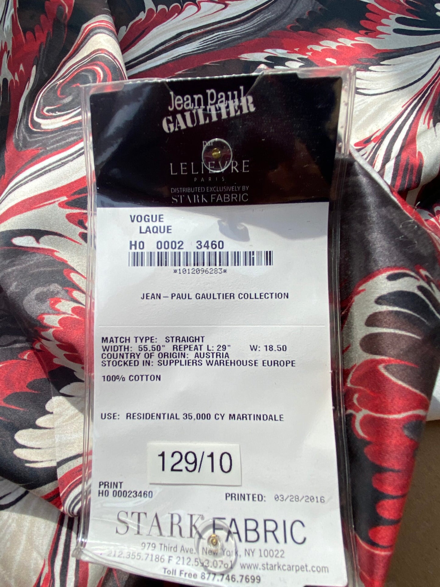 9 BerkBox95 Printed Fabrics by Jean Paul Gaultier  Vogue Laque Print Pink White Abstract MSRP USD 400+/y