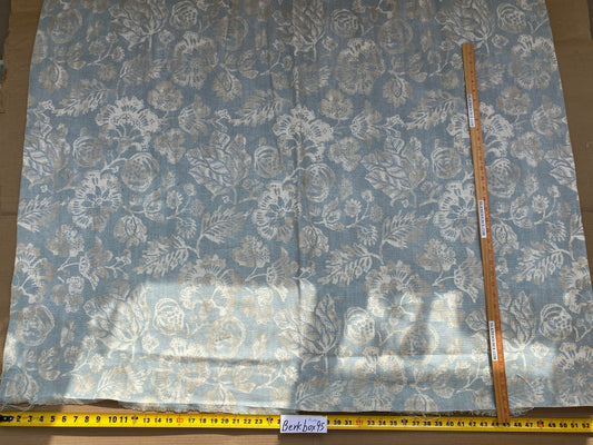 10 BerkBox95 Printed Fabrics by  Scalamandre Calais Linen Print Sky Blue White Floral MSRP300+/y