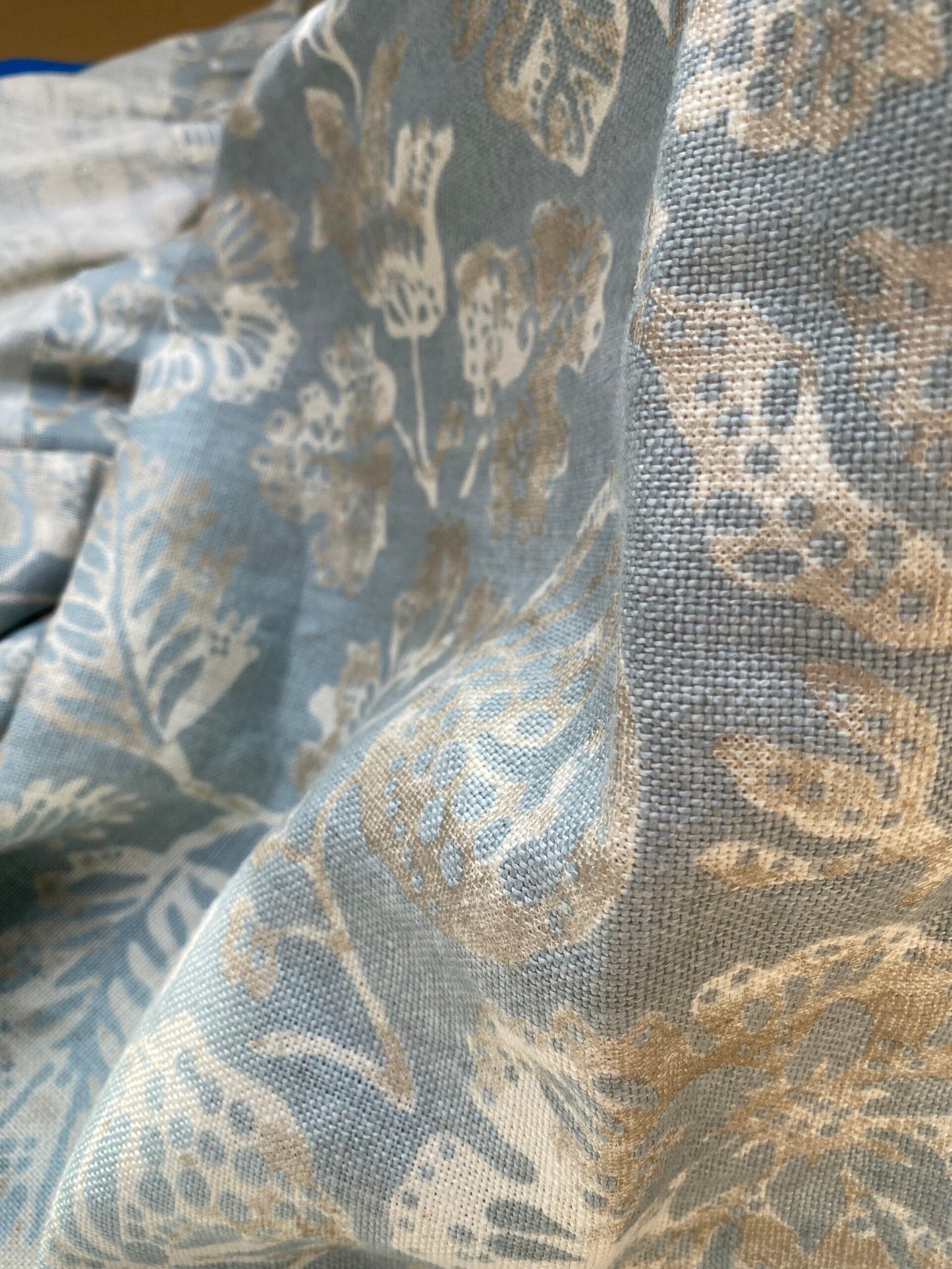 10 BerkBox95 Printed Fabrics by  Scalamandre Calais Linen Print Sky Blue White Floral MSRP300+/y