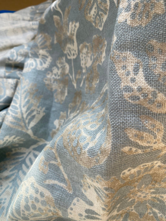 10 BerkBox95 Printed Fabrics by  Scalamandre Calais Linen Print Sky Blue White Floral MSRP300+/y