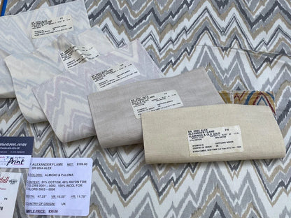 25b Berkbox9 Length Scalamandre Print 1 Yard Alexander Flame Almond &amp; Paloma
