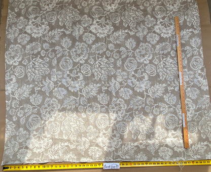 11 BerkBox95 Printed Fabrics by Scalamandre Calais Linen Print Flax Beige Floral MSRP 300+/y