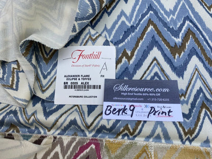 26a Berkbox9 Length Scalamandre Print 1 Yard x 24" Alexander Flame Eclipse & Toffee