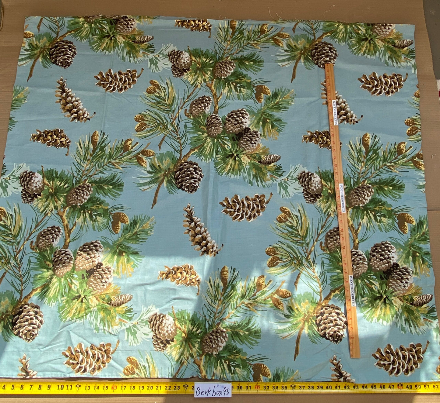 12 BerkBox95 Printed Fabrics by Scalamandre Square Evergreen Blue Print MSRP USD 441/yard