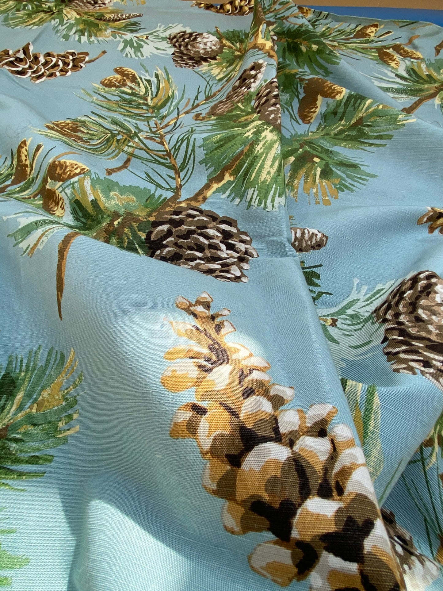 12 BerkBox95 Printed Fabrics by Scalamandre Square Evergreen Blue Print MSRP USD 441/yard