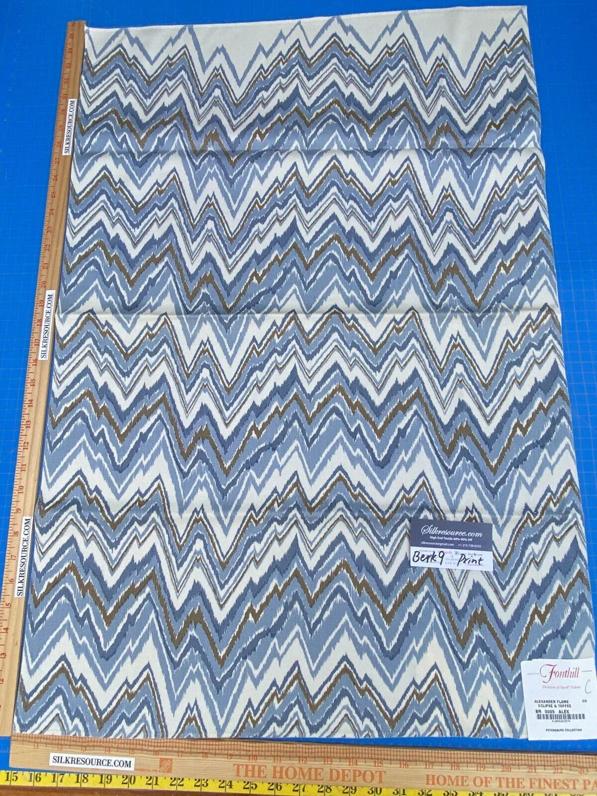 26c Berkbox9 Length Scalamandre Print 1 Yard Alexander Flame Eclipse &amp; Toffee