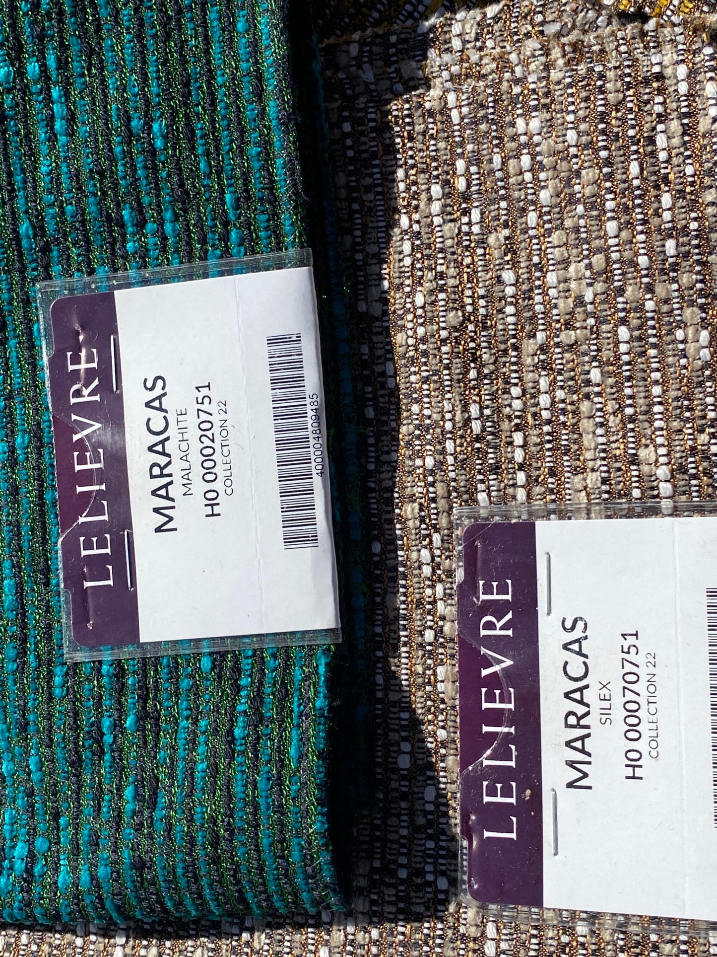 2 Berkbox105 Square Scalamandre Lelievre Paris Maracas Strie Small Scale Texture – 9 Pieces with different colors 26″width 26″ Long