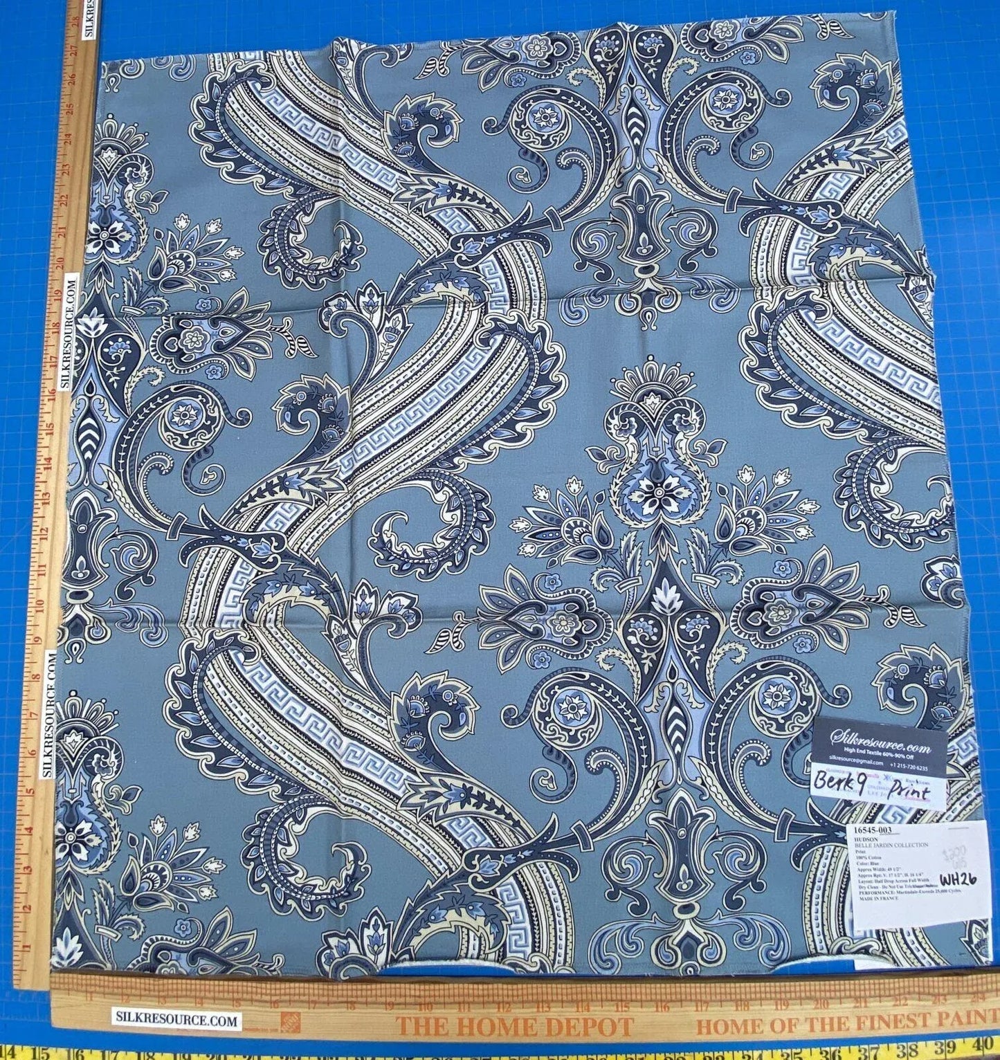 29 Berkbox9 Length Scalamandre Print 26x25 Inches Hudson Belle Jardin Collection Paisley Printed Cotton Sateen Belle Jardin Collection Fr France MSRP USD 216/y