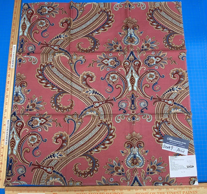 30 Berkbox9 Length Scalamandre Print 27x25 Hudson Belle Jardin Collection Red Paisley Printed Cotton Sateen Belle Jardin Collection Fr France MSRP USD 216/y